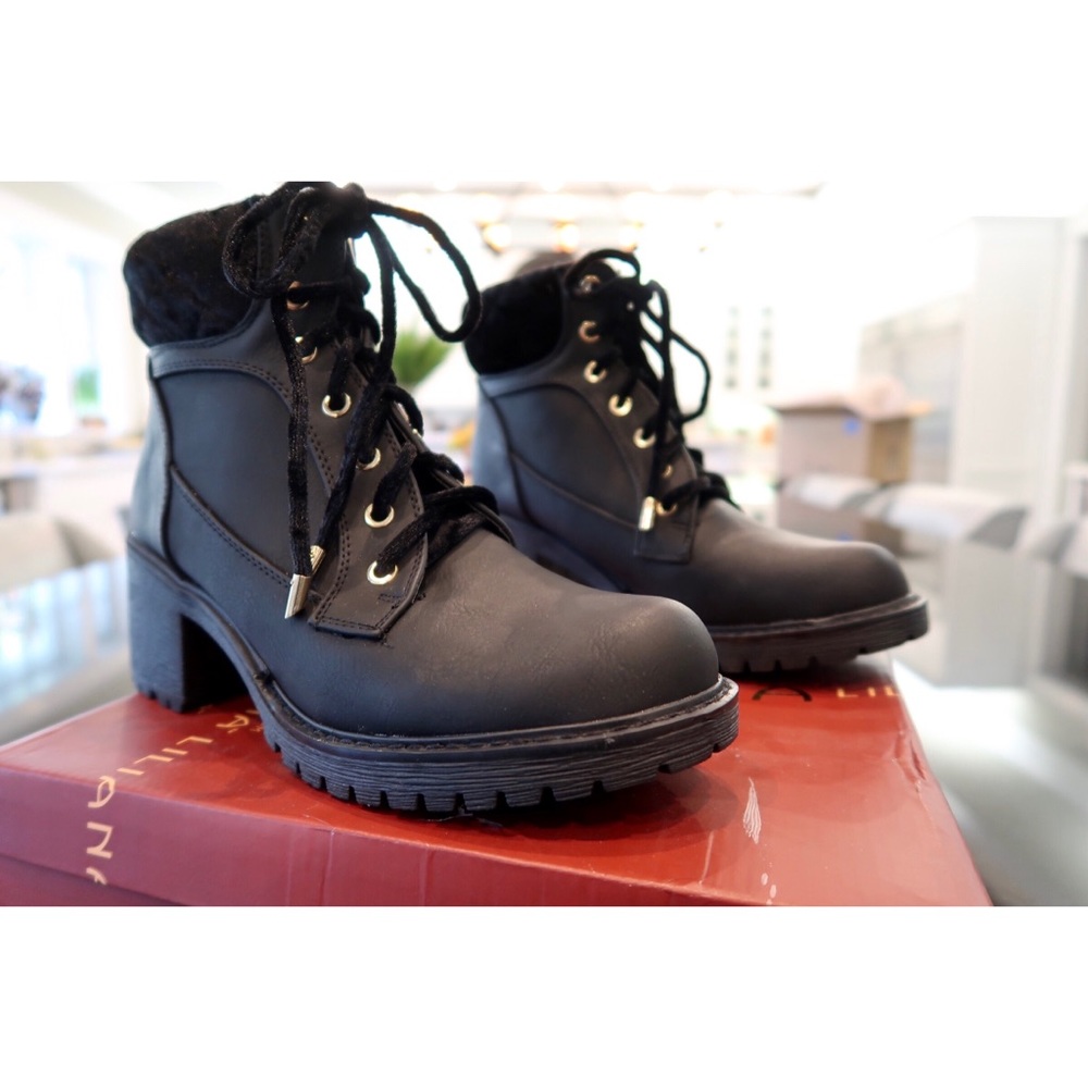 🆕LILIANA || Black Velvet Lace-Up Booties